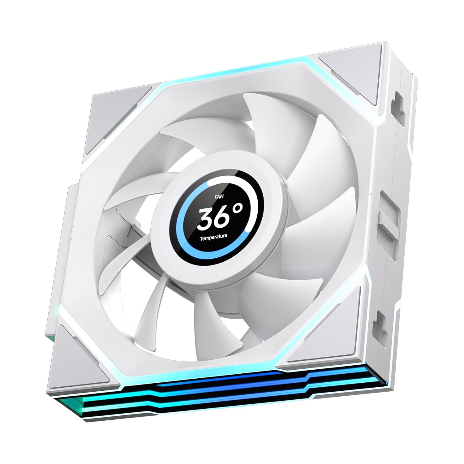 Interstellar V4 LCD 120mm PC Case Fan – White (Reverse)