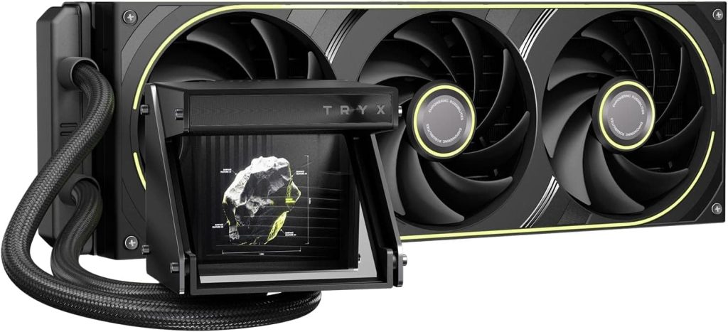 TRYX Holo 360mm AIO Holographic Display, GIPHY Built-In, Asetek 7th Gen V2, 280W TDP – Black