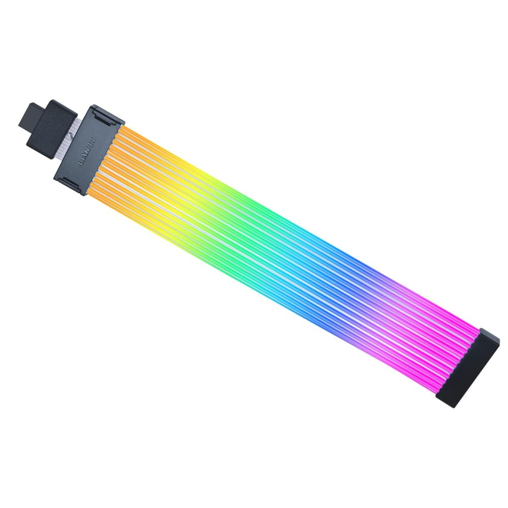 Lian Li Strimer Wireless 16-Pin GPU RGB Power Extension Cable, 2.4GHz Wireless Lighting Control, 370mm (14.56 in) 12 Light Guides, Controller Required (Not Included) (PW16-121W)