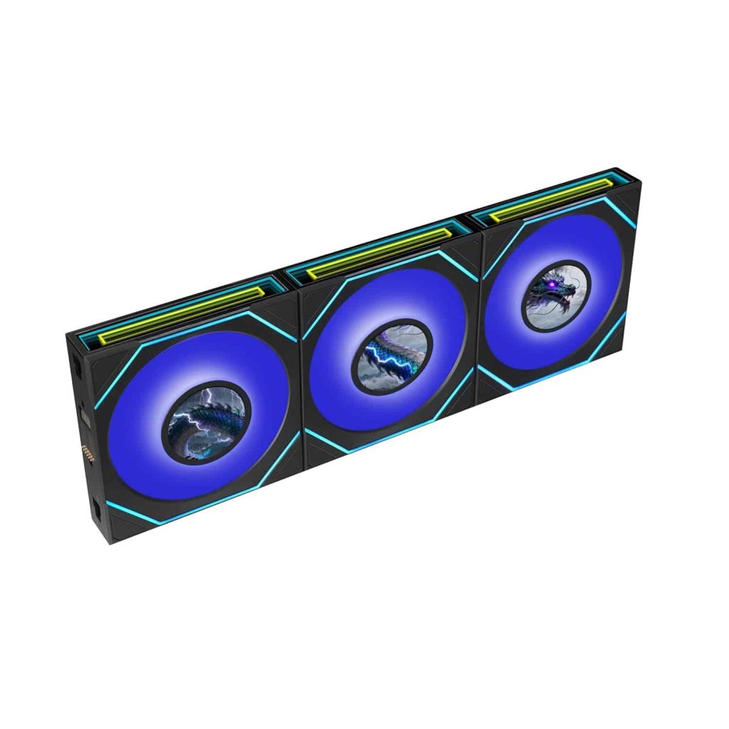 Lian Li UNI FAN SL-INF LCD Flex 120mm ARGB Fan – Normal Blade, Infinity Mirror, 1.6″ LCD Screen, 3-Pack, Controller included, Black (12SLIND1F3B)