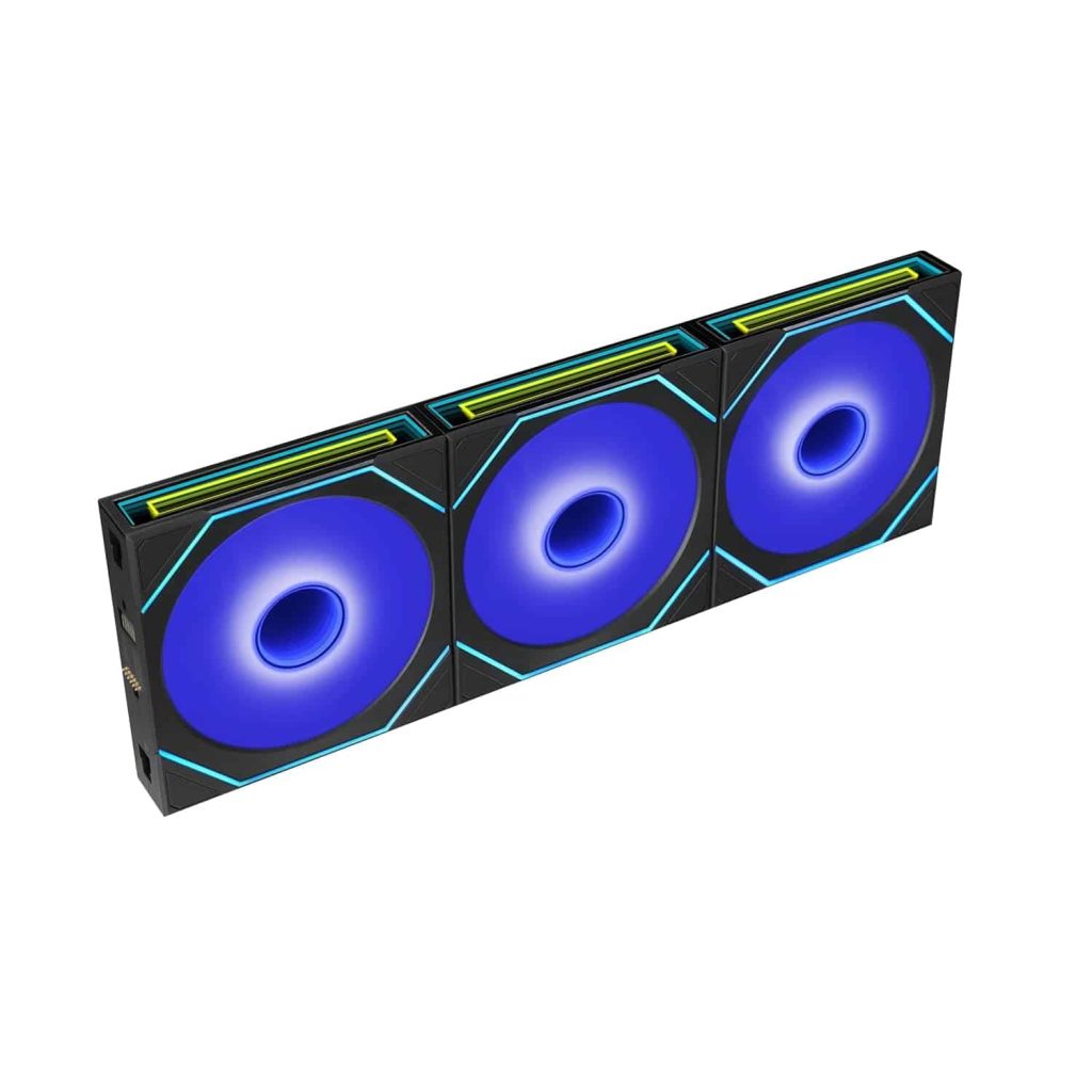 Lian Li UNI FAN SL-INF Flex 120mm ARGB Fan – Normal Blade, Infinity Mirror, 3-Pack, Controller Included, Black (12SLIN1F3B)
