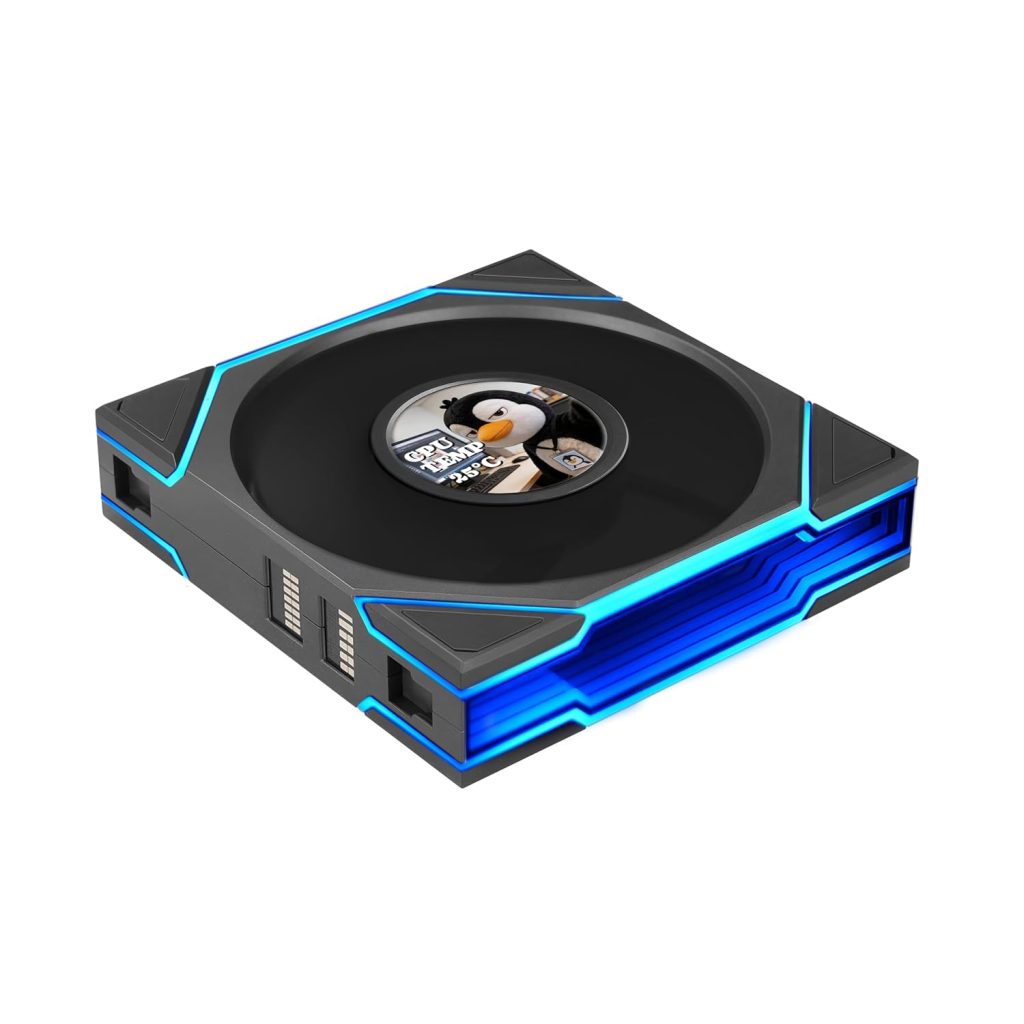 Lian Li UNI Fan TL LCD Flex 120mm Normal Blade (NOT Reverse) ARGB Fan, Single Pack, 1.8-inch LCD Screen, Controller Not Included, Black (12TLLCD1F1B) | No Controller