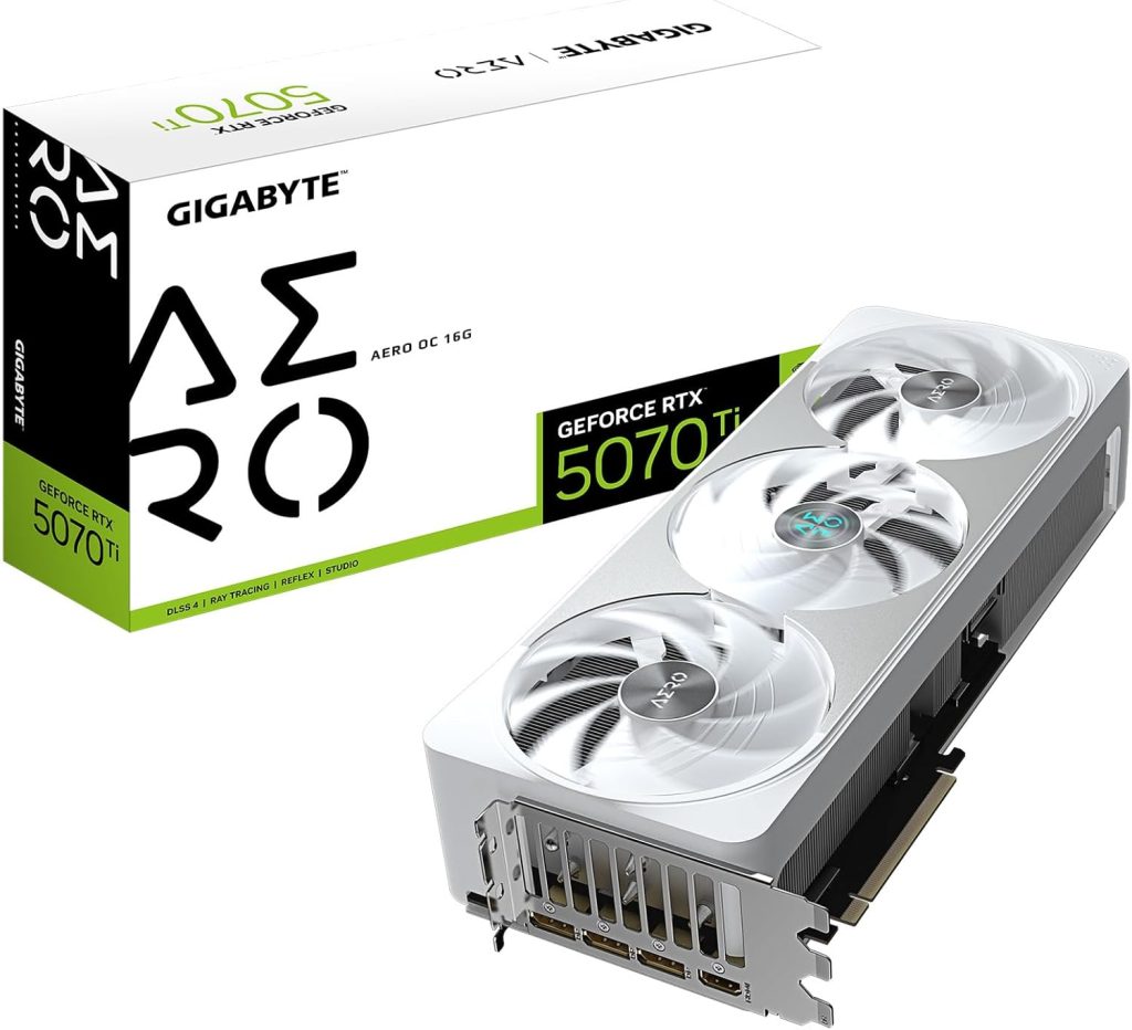 GIGABYTE GeForce RTX 5070 Ti AERO OC 16G Graphics Card White