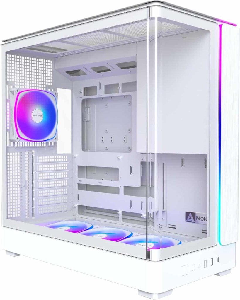 MONTECH King 45 PRO Panoramic ATX Mid-Tower Case – White