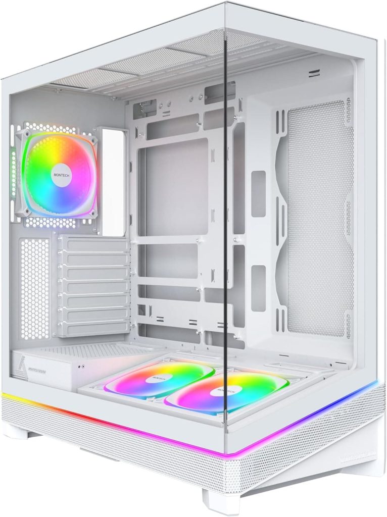 MONTECH Sky 3 Panoramic ATX Mid-Tower Case – White