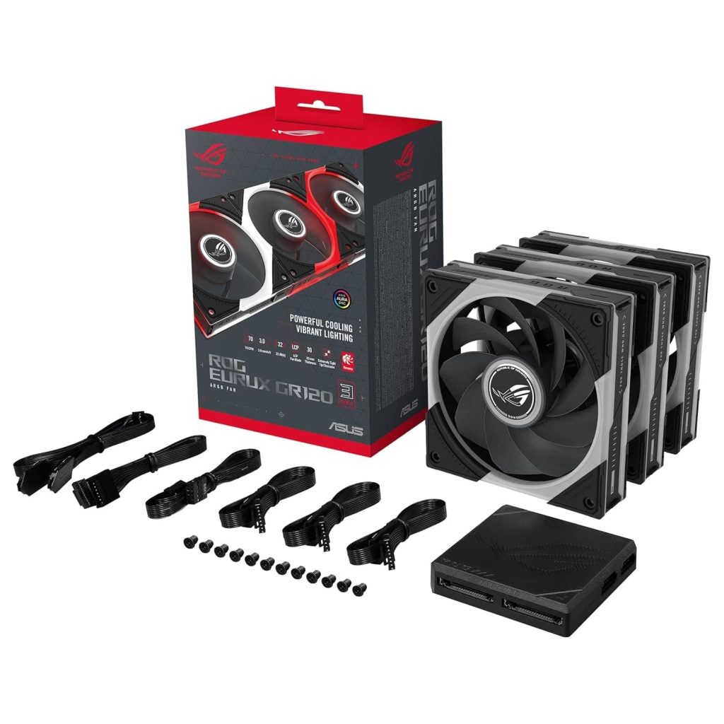 ASUS ROG Eurux GR120 ARGB Reverse PWM Fan Triple Pack 120mm