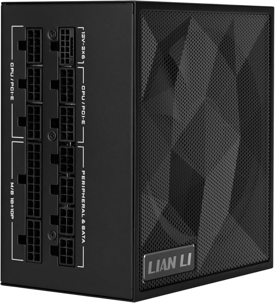 Lian Li SX1000P Platinum 1000W Compact ATX Power Supply – ATX 3.1, PCIe 5.1, 12V-2×6 Cable, 80 PLUS Platinum, Fully Modular, 140mm Fan, Black – SX1000P.B