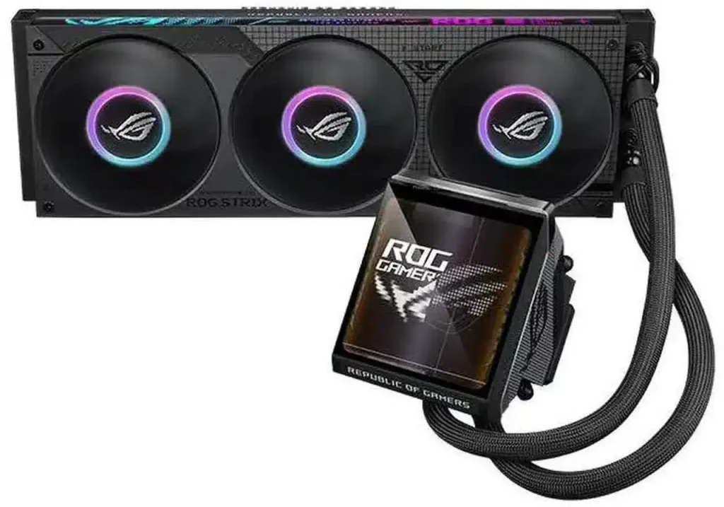 ASUS ROG Strix LC IV 360 ARGB LCD All-in-One (AIO) Liquid CPU Cooler – 400mm Tubing, Wireless AIO Q-Connector, Advanced Cooling Technology, 5.08″ IPS Display, Intel LGA 1851/1700 & AMD AM5/AM4 Support